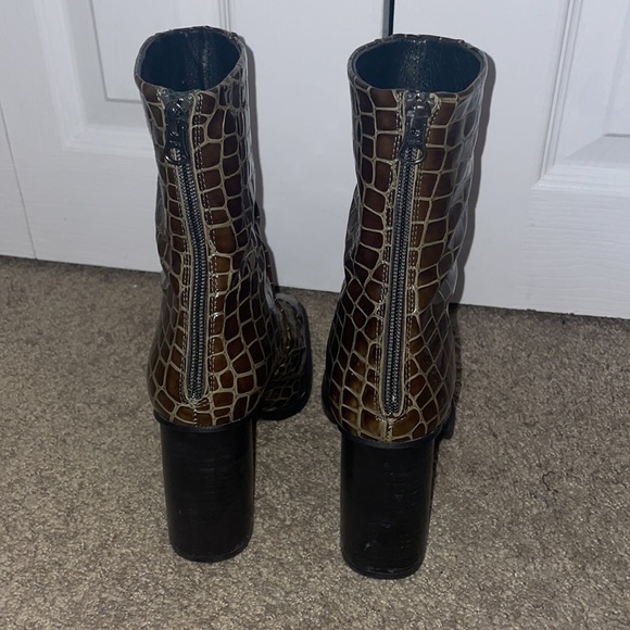 L’intervalle brown/green crocodile leather booties US size 9 - Picture 4 of 7